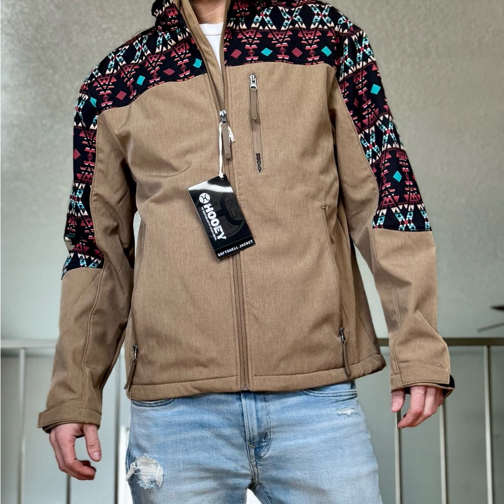 Hooey Men's Beige Jacket with Geometric Pattern Brand New with Tags